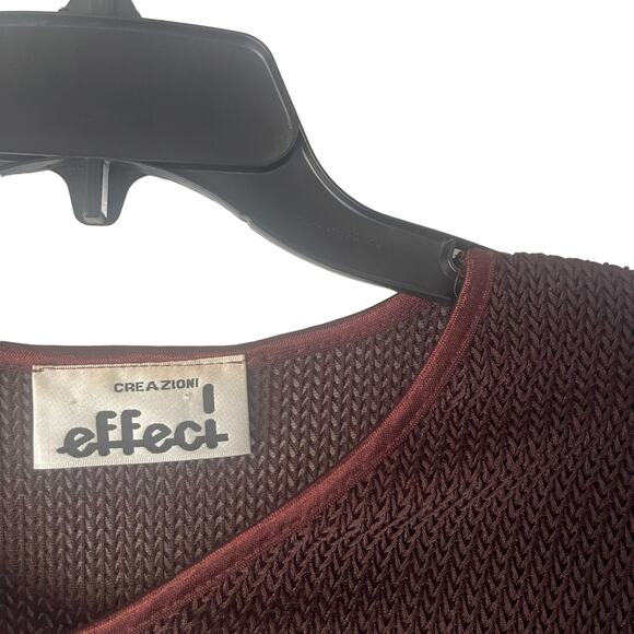 Creazioni Effeci Vintage Medium Y2k Mesh Net Open Knit Brown Long Sleeve Shirt - Picture 4 of 8